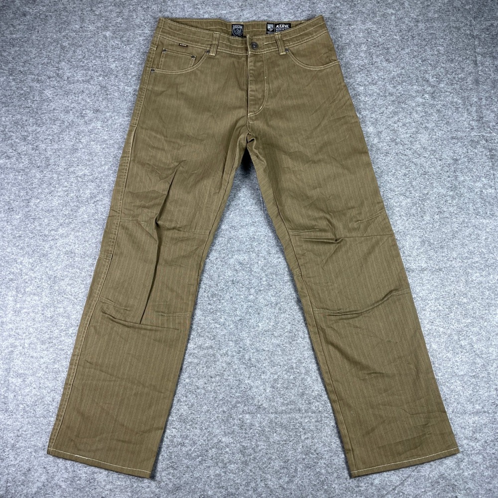 Kuhl Pants Mens 33x34 (Fits 33x31.5) Brown Exile Kord Articulated Knee Trousers
